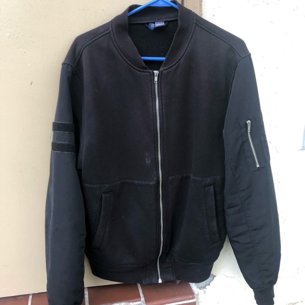 H&M BLACK BOMBER JACKET